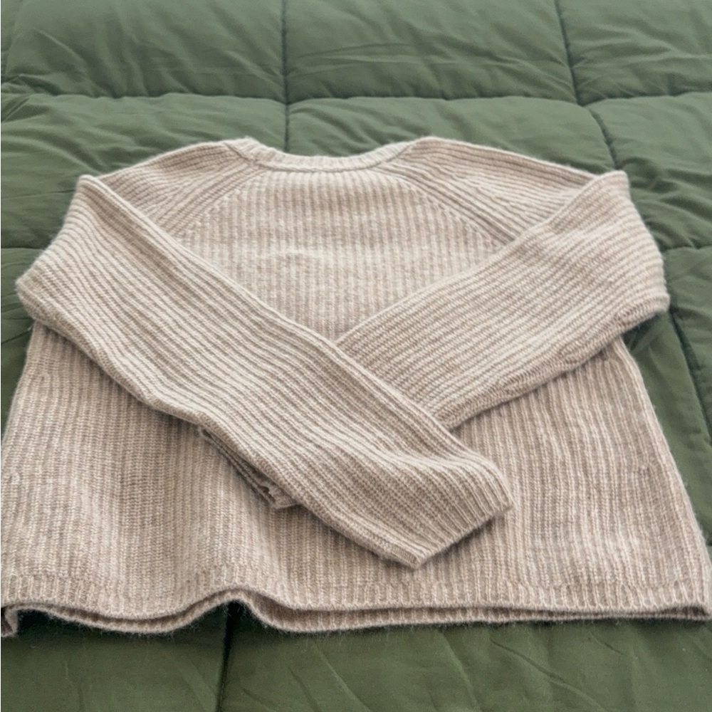 Quince Camel Ribbed Cashmere Sweater - Picture 3 of 4